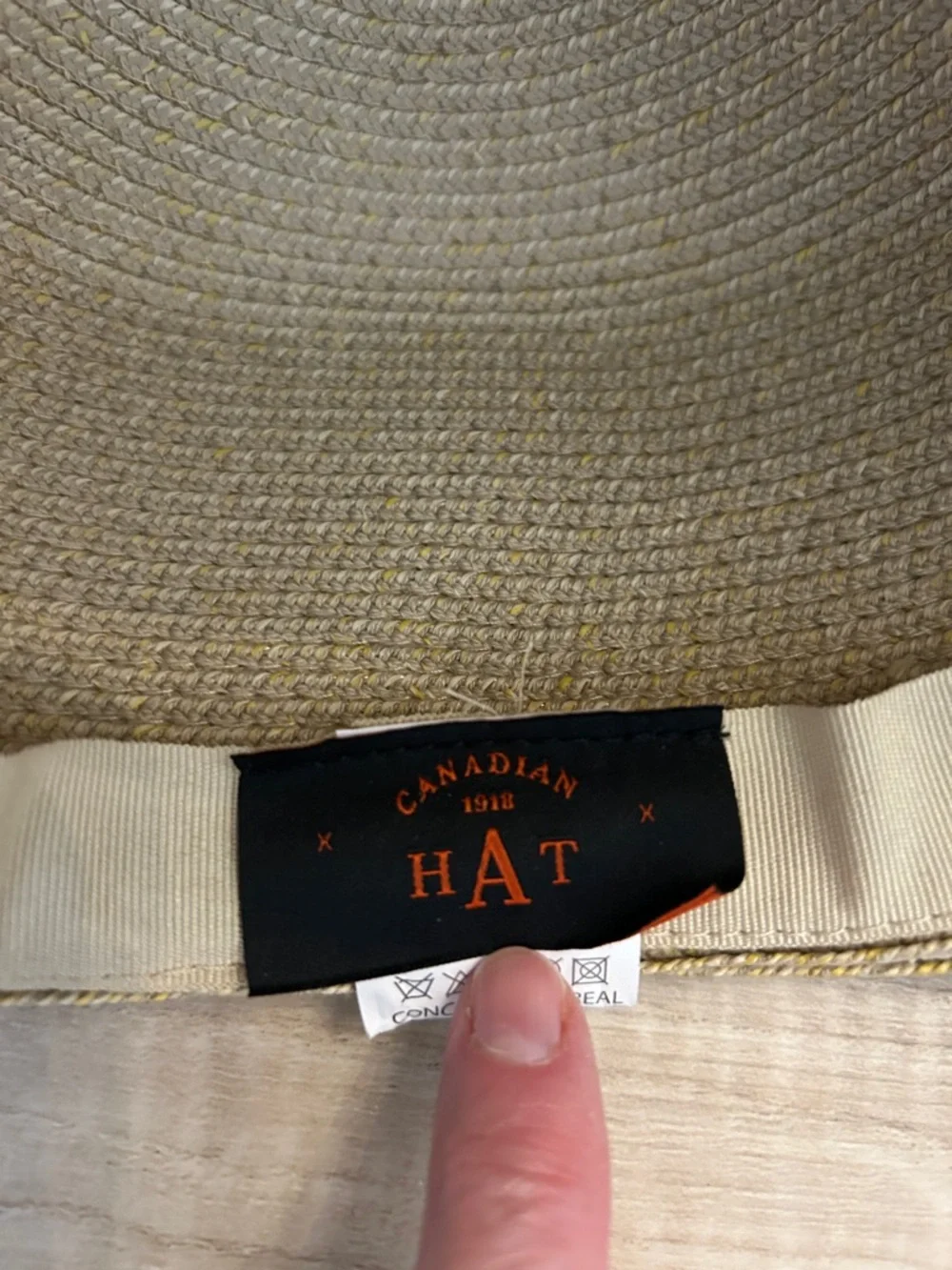 Straw Sun Hat with White Band - Light Natural - Picture 2 of 5
